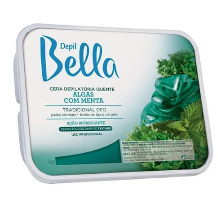 CERA QUENTE EM BARRA DEPIL BELLA ALGAS COM MENTA DEO 1KG