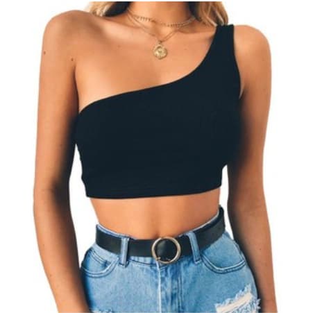 Cropped Feminino Mula Manca Manga Curta Um Ombro Só