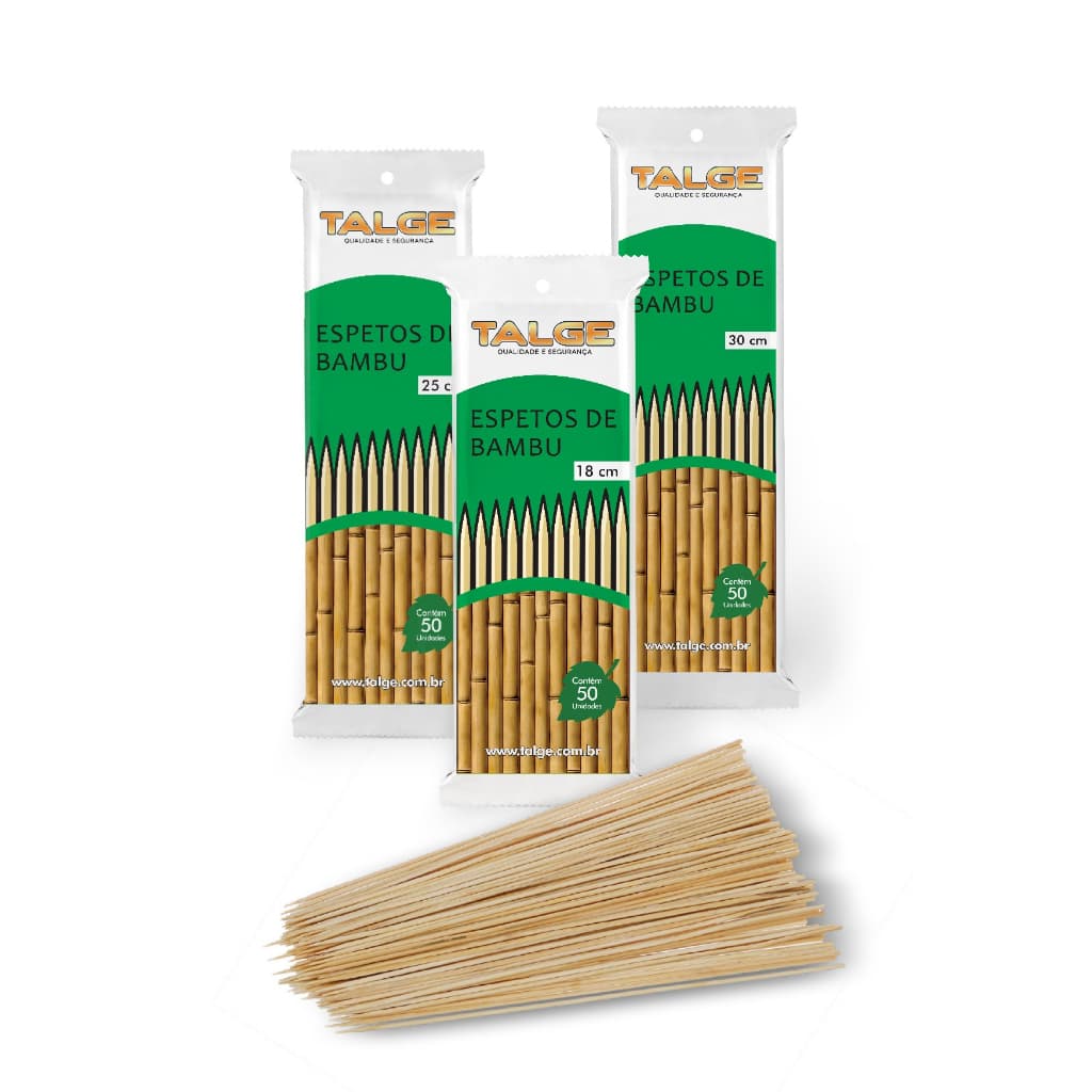 Pacotes Espetos de Bambu 25cm 1.000 Unidades - Espetinho, Churrasco