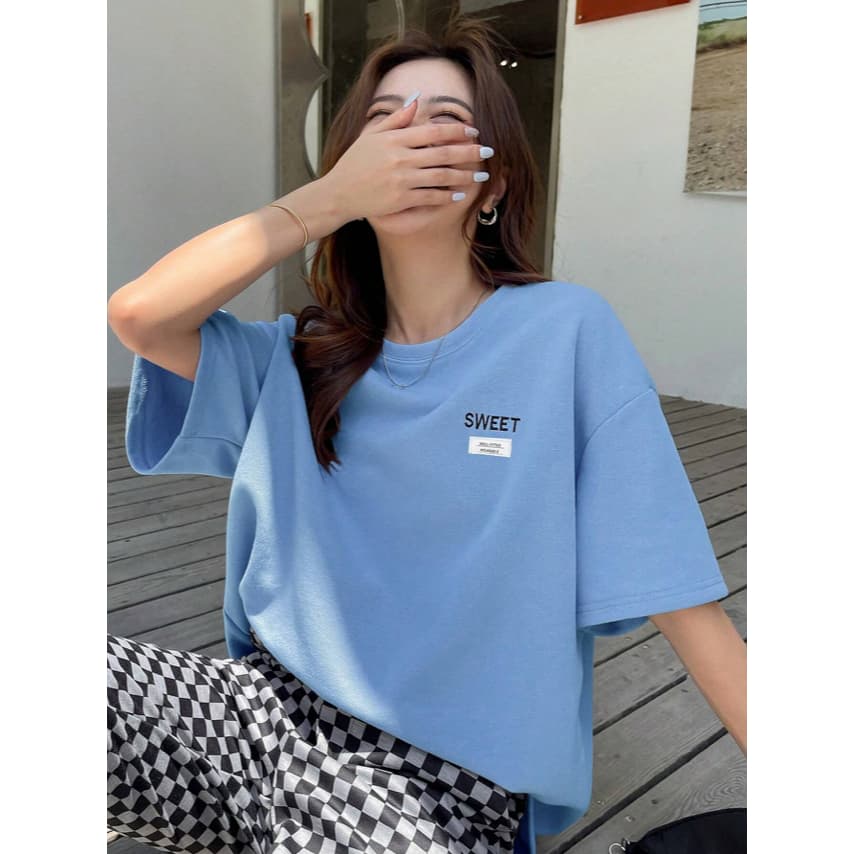 Camiseta Sweet Bordado Doce Good Vibe Feminina