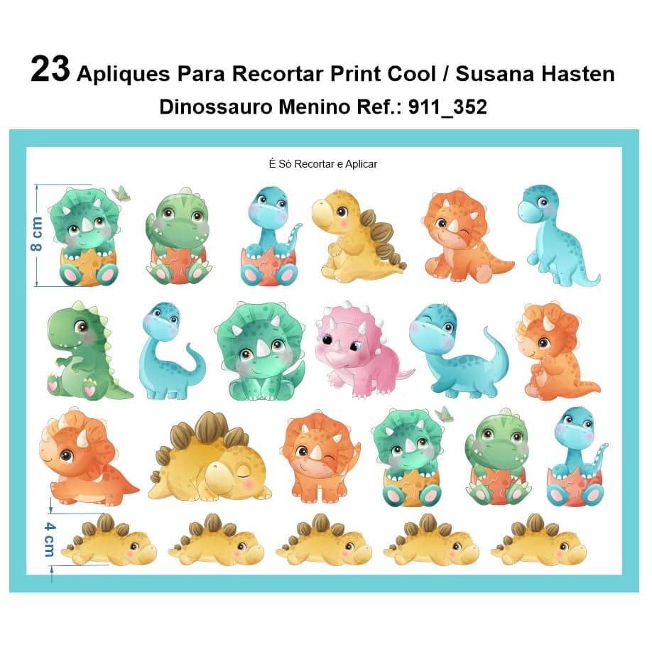 Aplique Para Roupa Dino Baby Menino Patche  Termocolante Definitivo