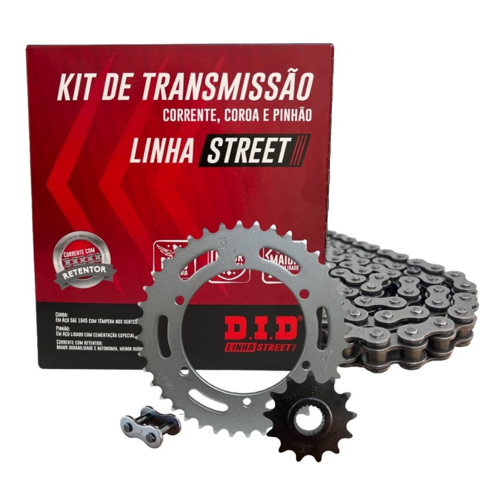 Kit Relação Yamaha Fazer 250 Com Retentor 2010 2011 2012 2013 2014 2015 2016 2017 Original DID