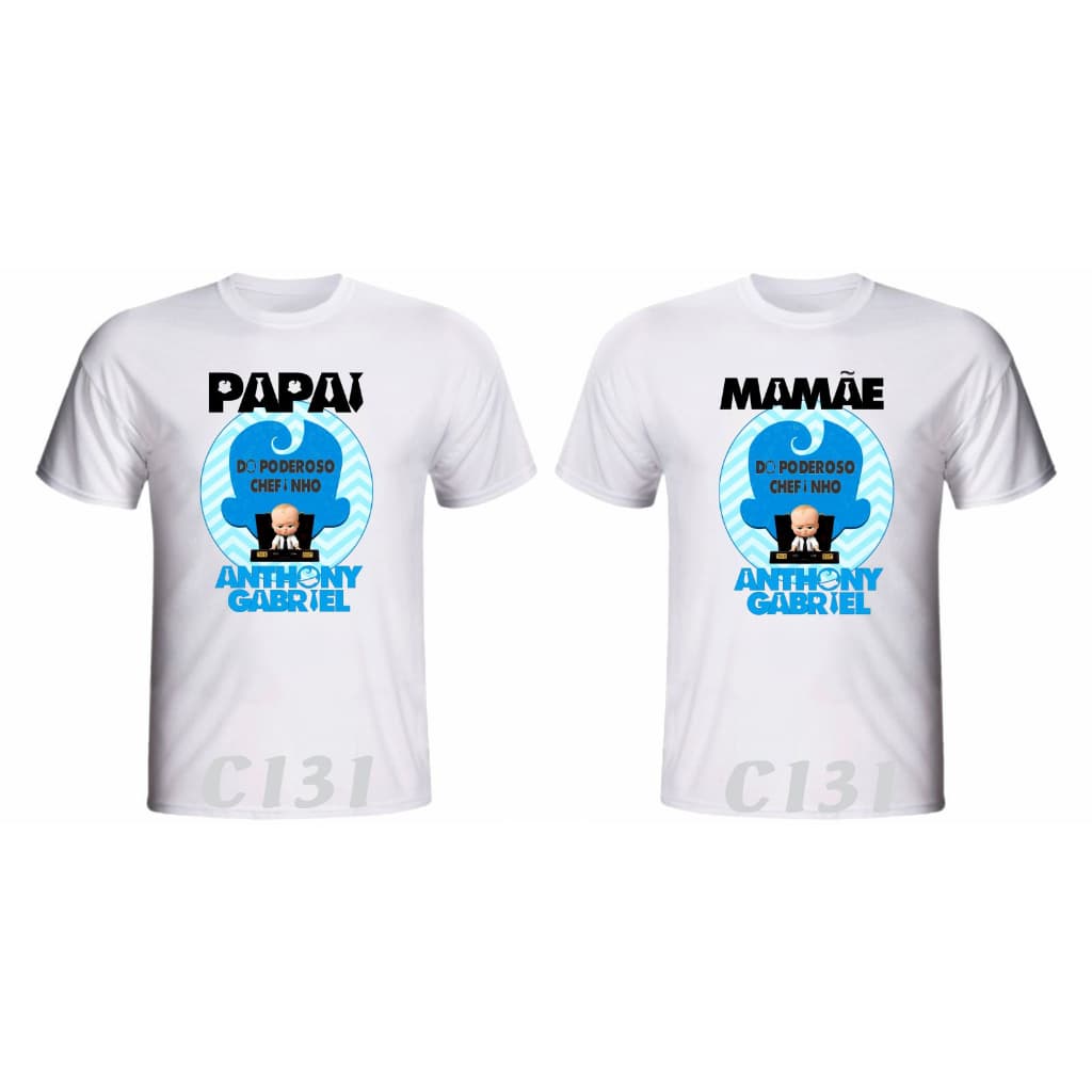 Kit 2 Camisetas O Poderoso Chefinho Personalizada aniversário