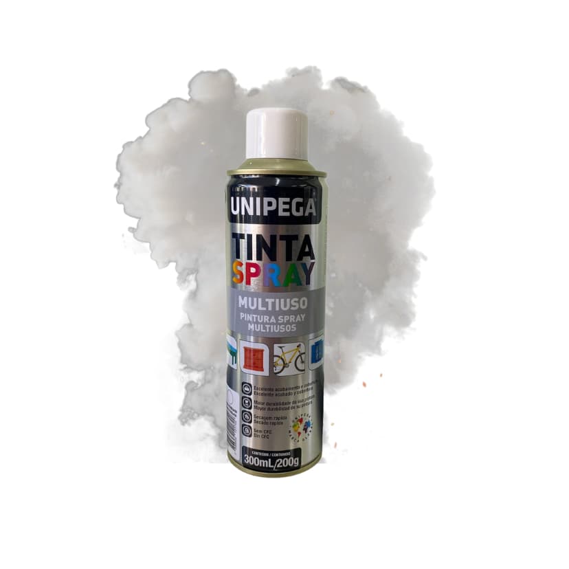 Tinta Spray Branco Fosco 300ml Uso Geral Unipega