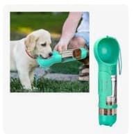 Garrafa Água Bebedouro Porta Ração Saquinho  Portátil Pet Cachorro Passeios e Viagens