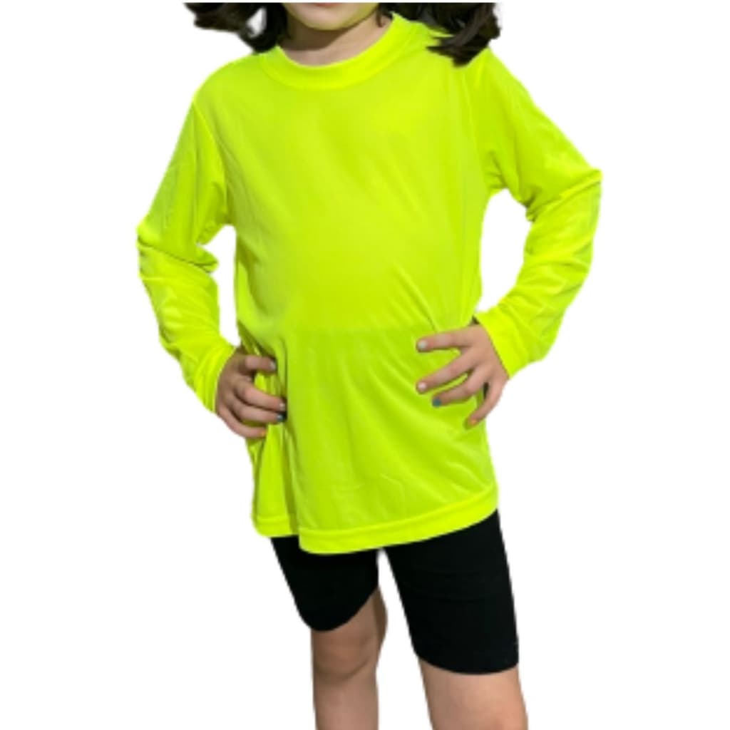 Camiseta Infantil Dry Fit Manga Longa Proteção Solar EV35+ Piscina Praia Unissex Blusa Infantil