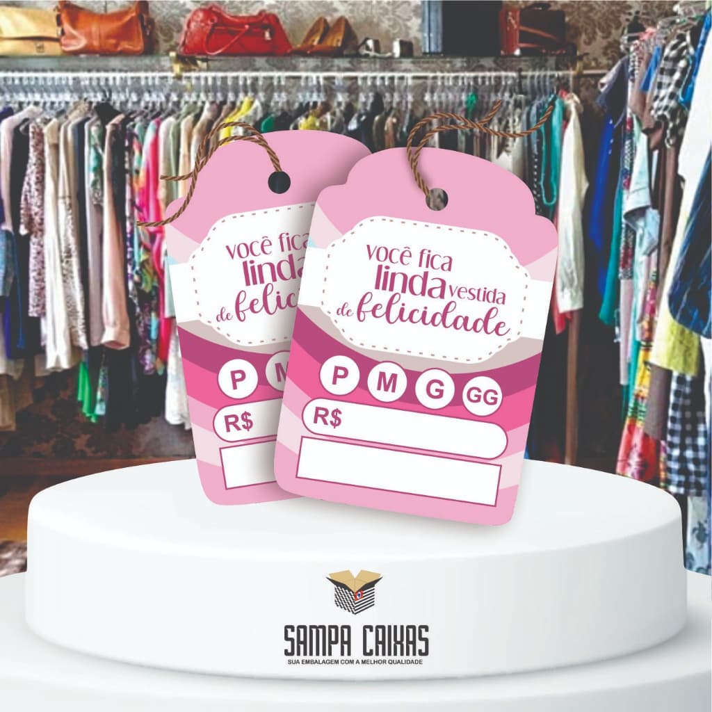 Tag para Roupas Resistente com Furo 7,5x5,5cm - 300 unidades