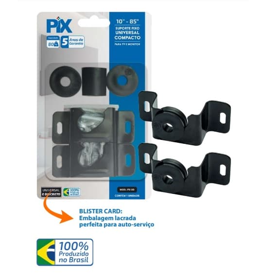 SUPORTE TV FIXO UNIVERSAL 10'' A 85'' - COMPACTO
