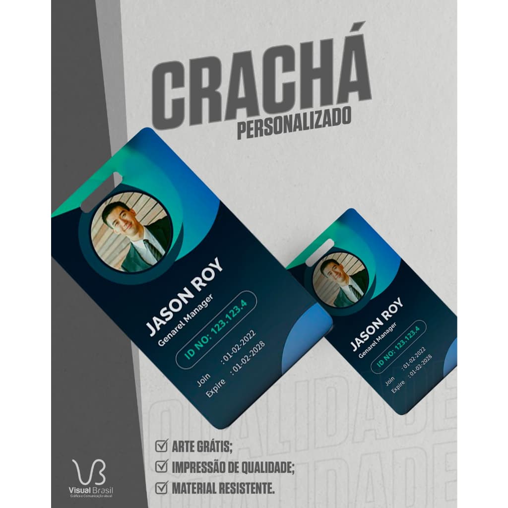01 Crachá em PVC Personalizado + Arte