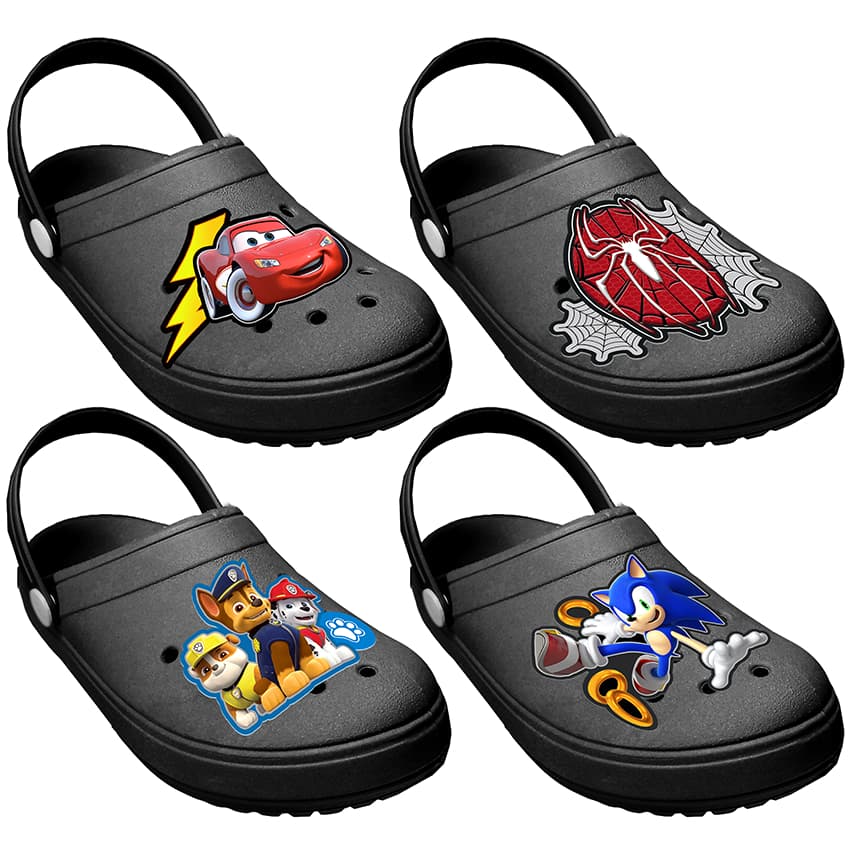 Babuche PX Infantil Menino Sandália  Papete Chinelo  Personagens Cachorrinho  Astronauta Carros Aranha Desenhos