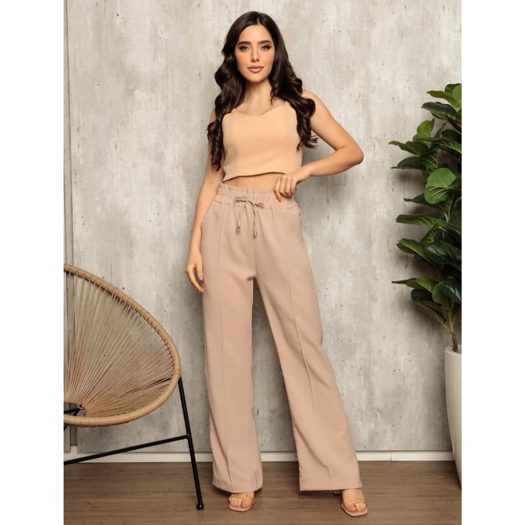 Calça linho pantalona\ calça feminina \ dww71