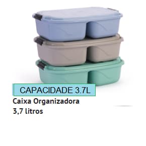 CAIXA ORGANIZADORA DUPLA 3.700ML COLORIDA