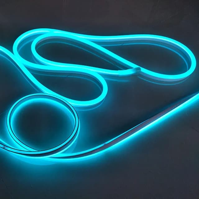 Fita Led Neon 5m Rolo 2835 Flex 12v Alto Brilho cor azul claro Qualidade Primeira Linha