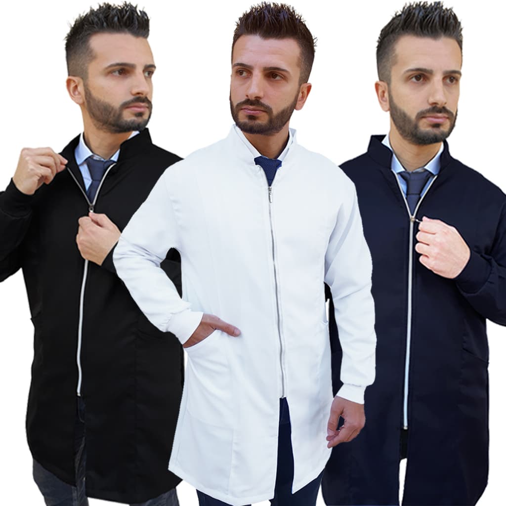 Jaleco Masculino Gabardine Com Punho Gola Padre e Zíper | Profissional da Saúde | Dentista | Bu315