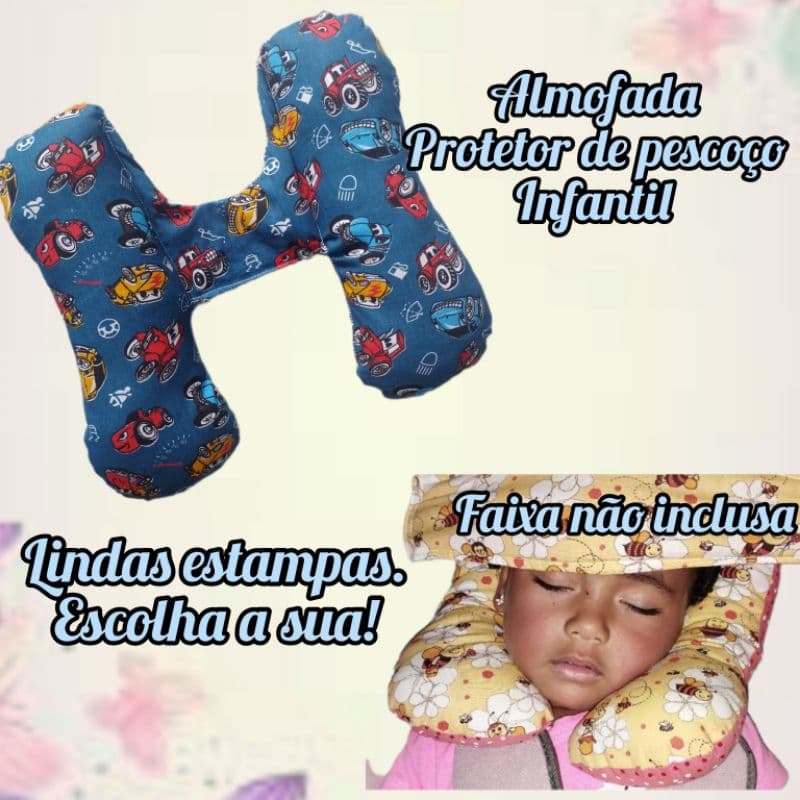 Almofada para pescoço com apoio cabeça bebê conforto cadeirinha de carro