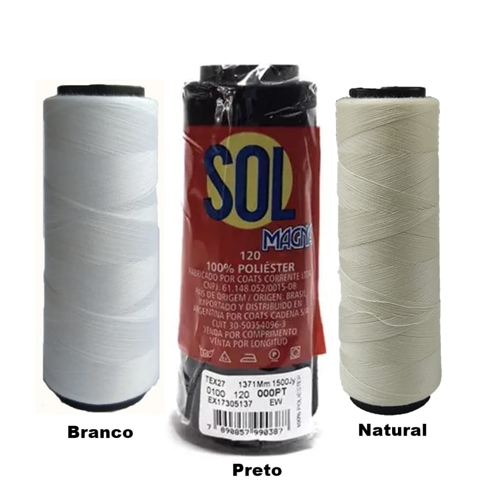 Linha Coats Corrente Sol Magna 120 - 1371m Máquina Reta E Caseira