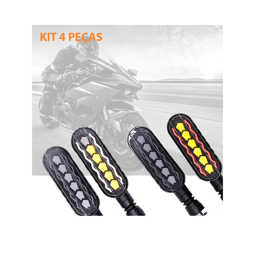 pisca Seta de moto led sequencial drl luz diurna + luz de freio universal honda yamaha 4 unidades