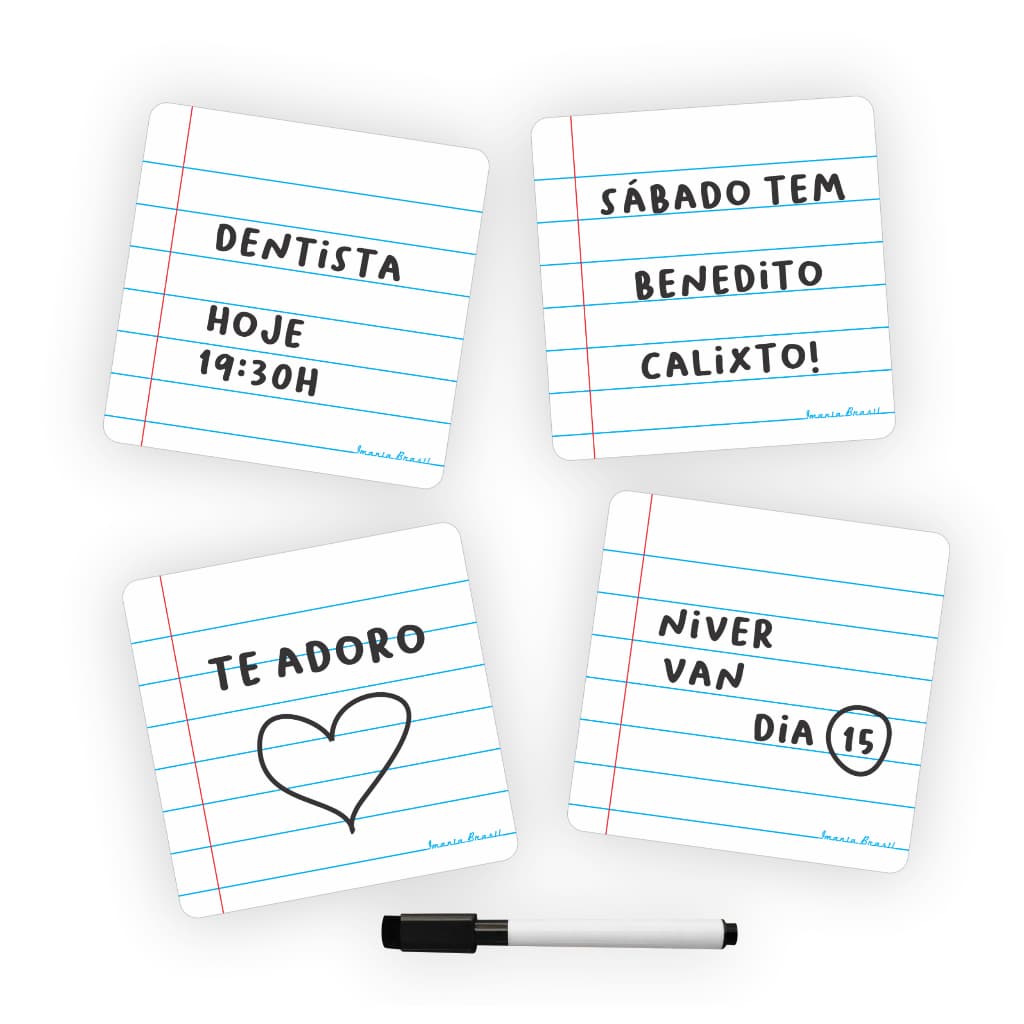 4 Lousinhas Magnetica P/ Geladeira Porta Recados Anotaçoes Oferta