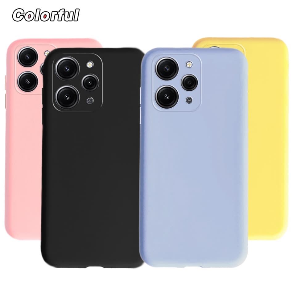 Kit 2X1 Xiaomi Redmi 12 4G - Capa Silicone Aveludada Colorida + Película Frontal em Ceramica 9D