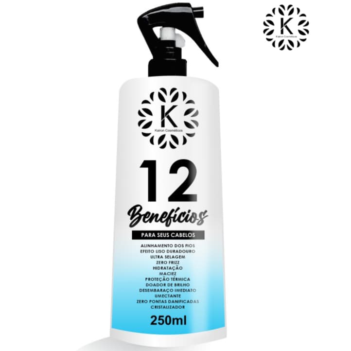 Protetor Térmico Spray para cabelos com 12 Benefícios 250ml Kairon Cosméticos