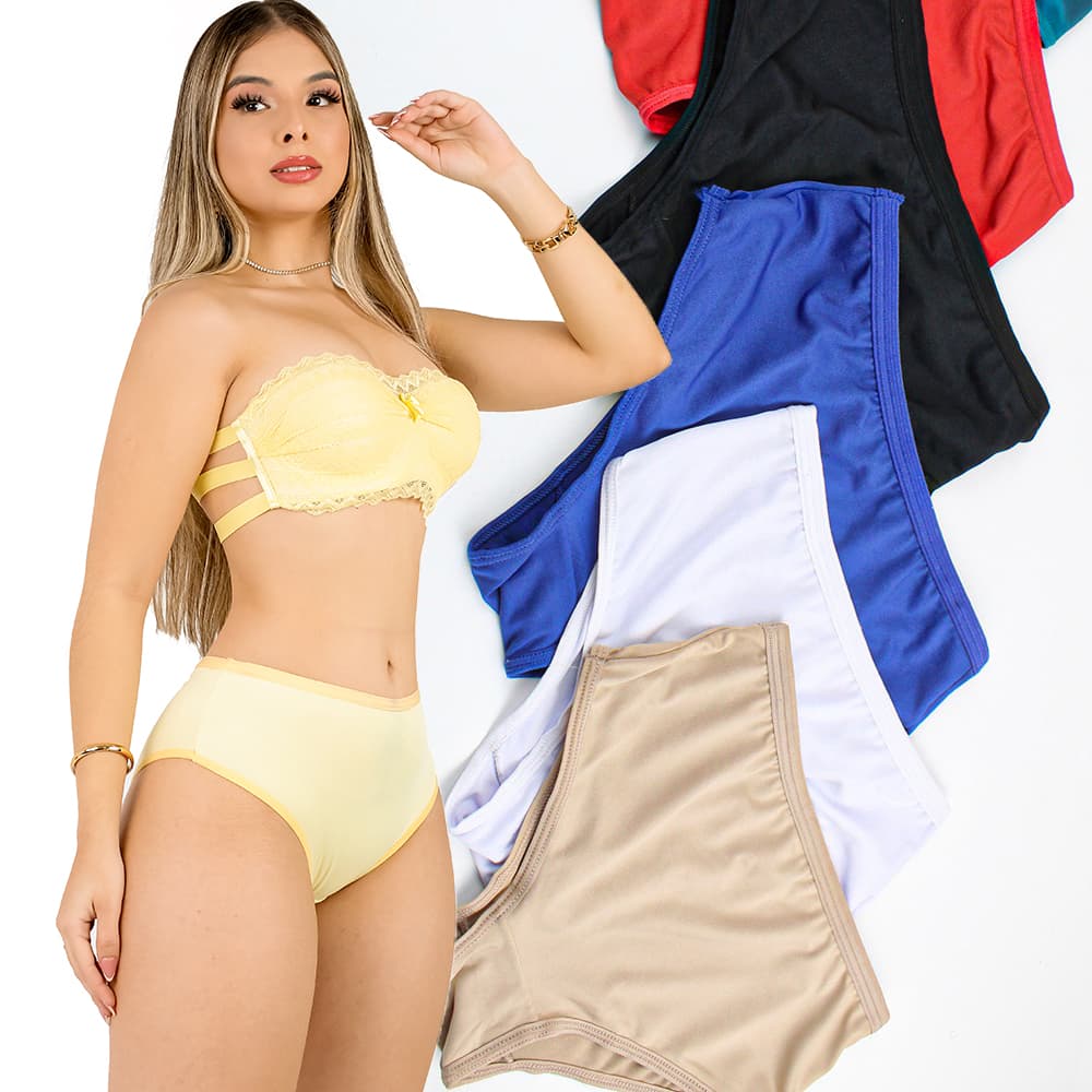 KIT 5 Calcinha calçola senhora gestante pós parto 36 a 46 microfibra confortável melhor preço