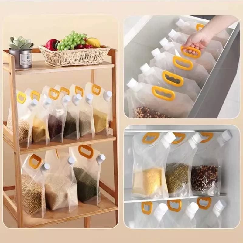 Kit 5 Dispenser Para Grãos Organizador De Geladeira Armário