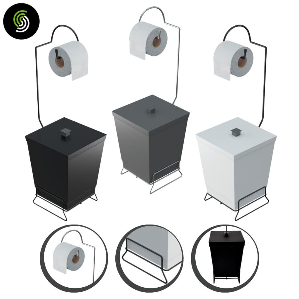 Lixeira Plástica Com Suporte Para Papel Higiênico 6,5 Litros Com Tampa Stolf