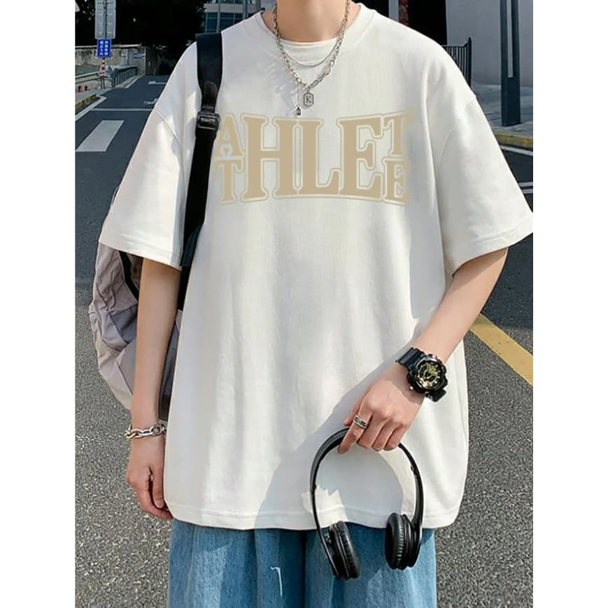 Camiseta Athlete Letras Douradas Esporte Streetwear