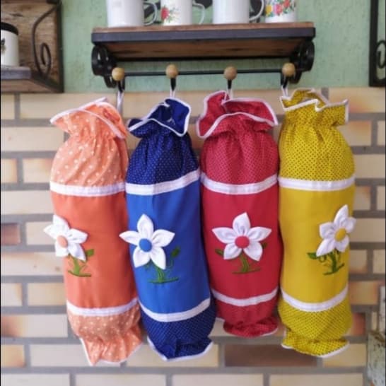 Puxa Saco de Fuxico Oxford Cozinha - Diversas Cores