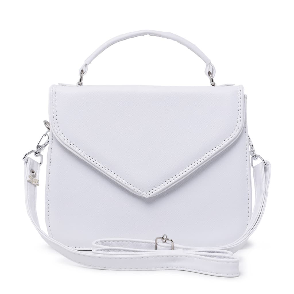 Bolsa Transversal Feminina Casual Pequena Com Alça Mão e Ombro Branca 8190