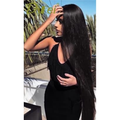 Extensão de Cabelo em Fibra Orgânica WENG e Fairy Preto liso com Aplique Tic Tac para Volume(Barato)
