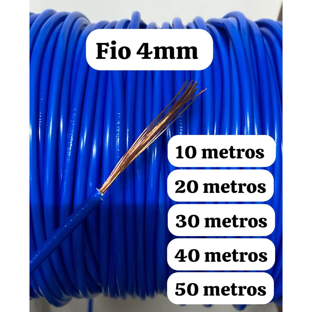 FIO 4MM  10 20 30 40 50 METROS FIO PARA INSTALAÇOES ELETRICAS