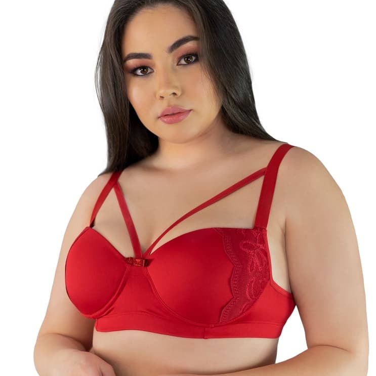 Sutiã Plus Size Bojão Tiras Terra e Mar Soutien Reforçado Strappy