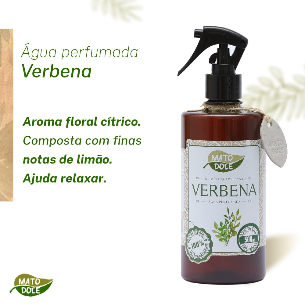 Água Perfumada Ambiente Roupa Verbena Suave 500ml Mato Doce Home Spray