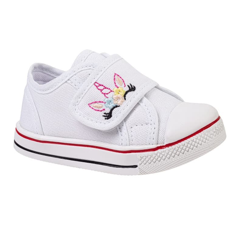Tênis Infantil Menina Bordado Unicórnio Branco *ENVIO IMEDIATO*