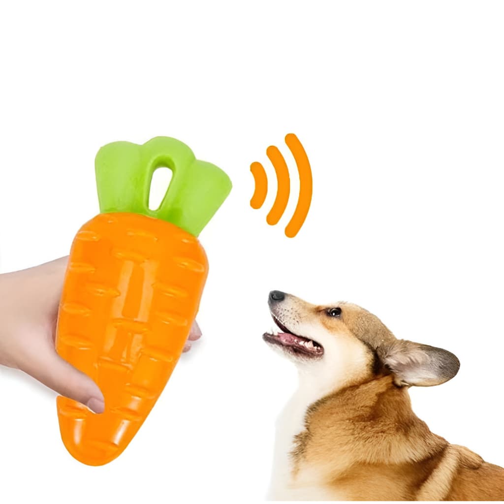 Cenoura De Brinquedo Mordedor Interativo Para Cachorro E Gatos Borracha Macia Para Cachorro e Gatos Com Apito Carrot