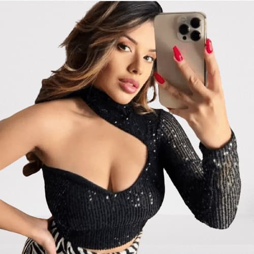 Cropped de Paitê com Manga Mula Manca Com Bojo Gabi Moda Deluxe Luxo 2026
