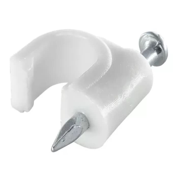 1000pcs Grampo Fixa Fio Cabo Coaxial Miguelão 5mm Branco
