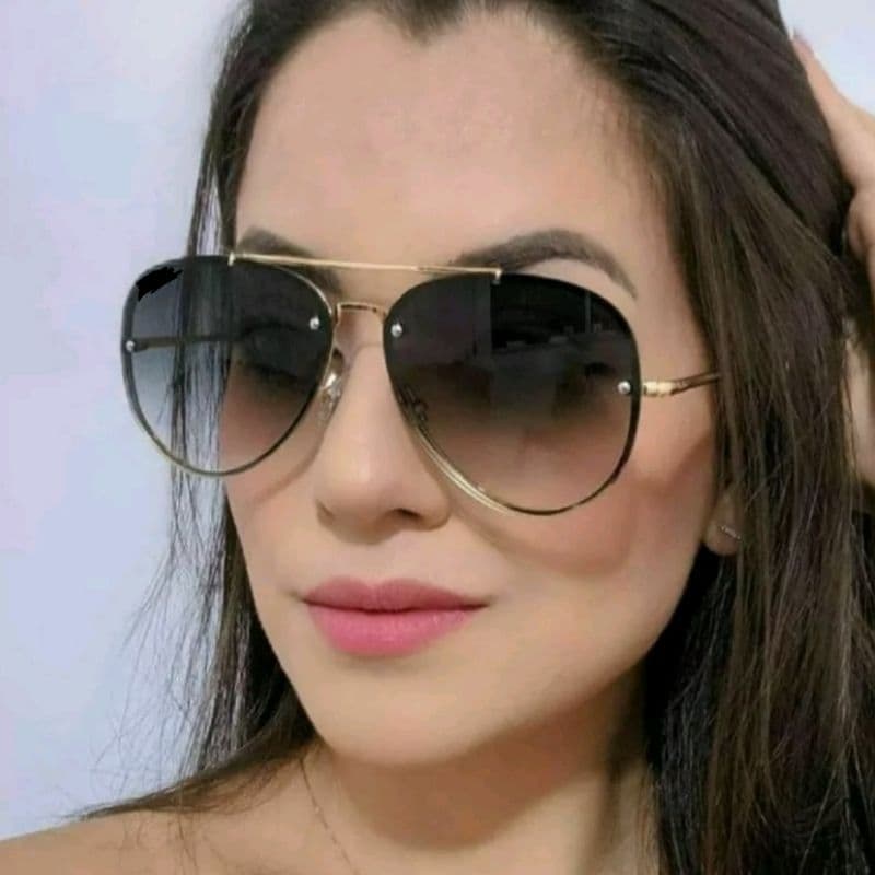 Óculos de sol feminino blogueira aviador blazecom proteção UV400 e acessórios