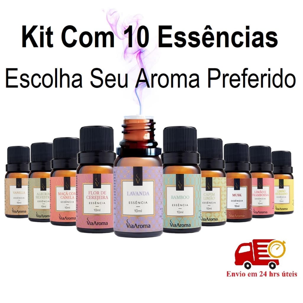 Kit Com 10  Essências Para Aromatizador Elétrico Via Aroma - Escolha a Sua