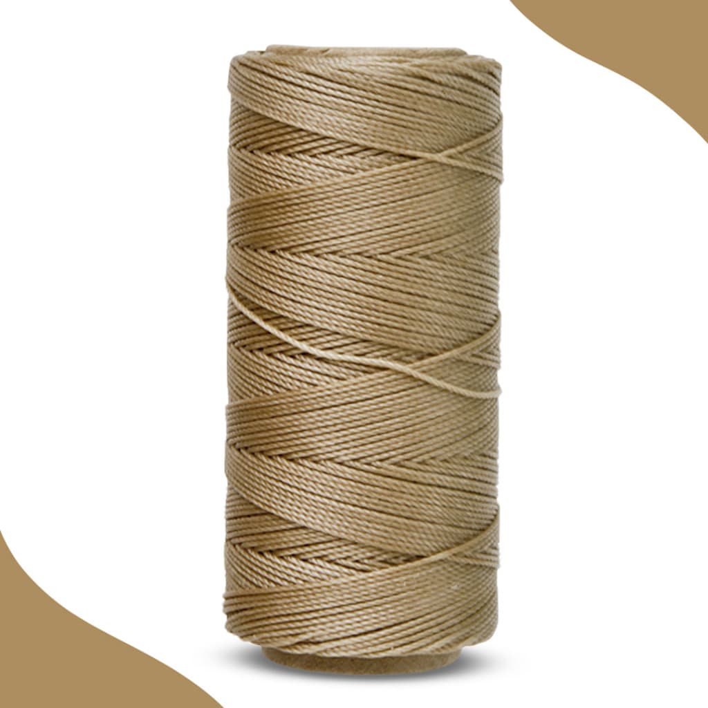Cordão Encerado 1mm - Fio Cordone Caramelo - Com 100 Metros - MGX
