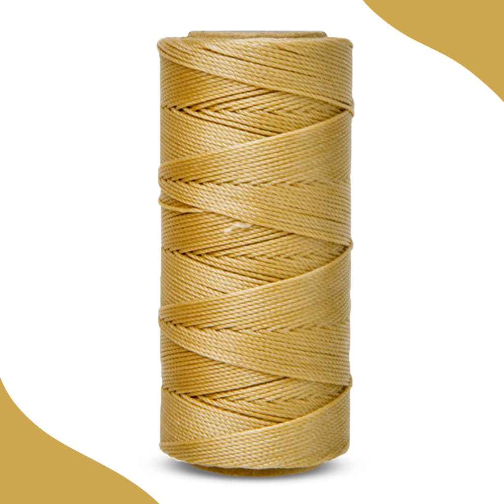 Cordão Encerado 1mm - Fio Cordone Bege Escuro - Com 100 Metros - UMK