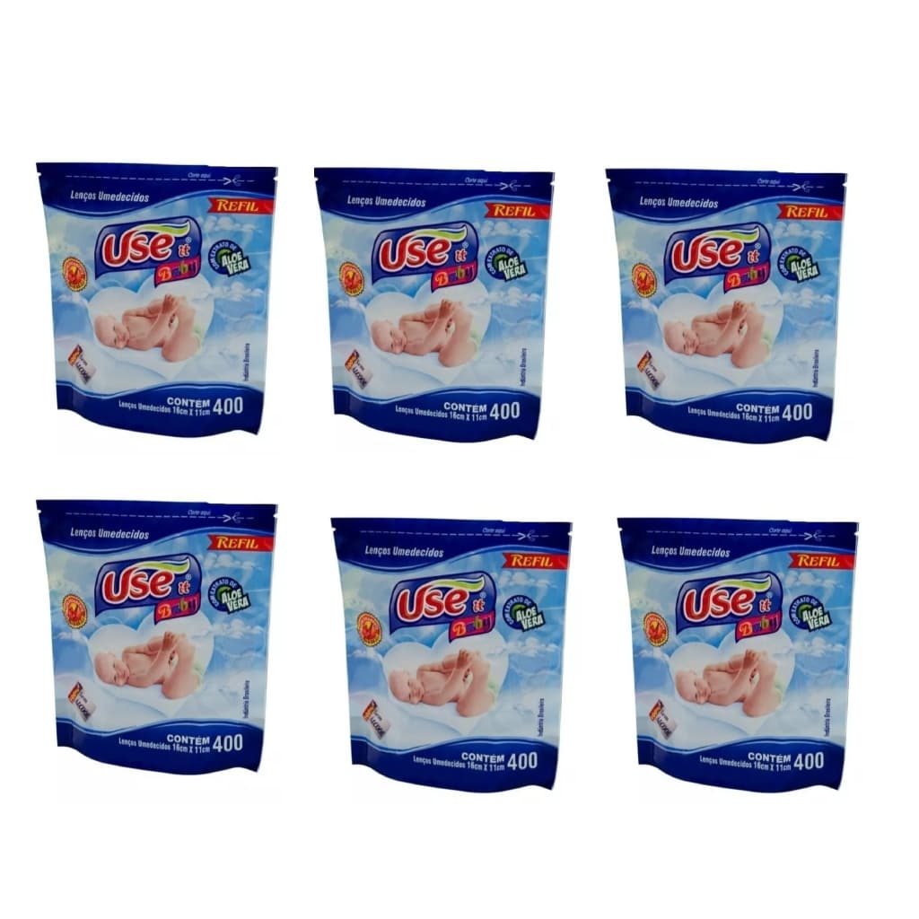 Lenços Umedecidos Use It 6 Pacote C/ 400 Refil Total 2400