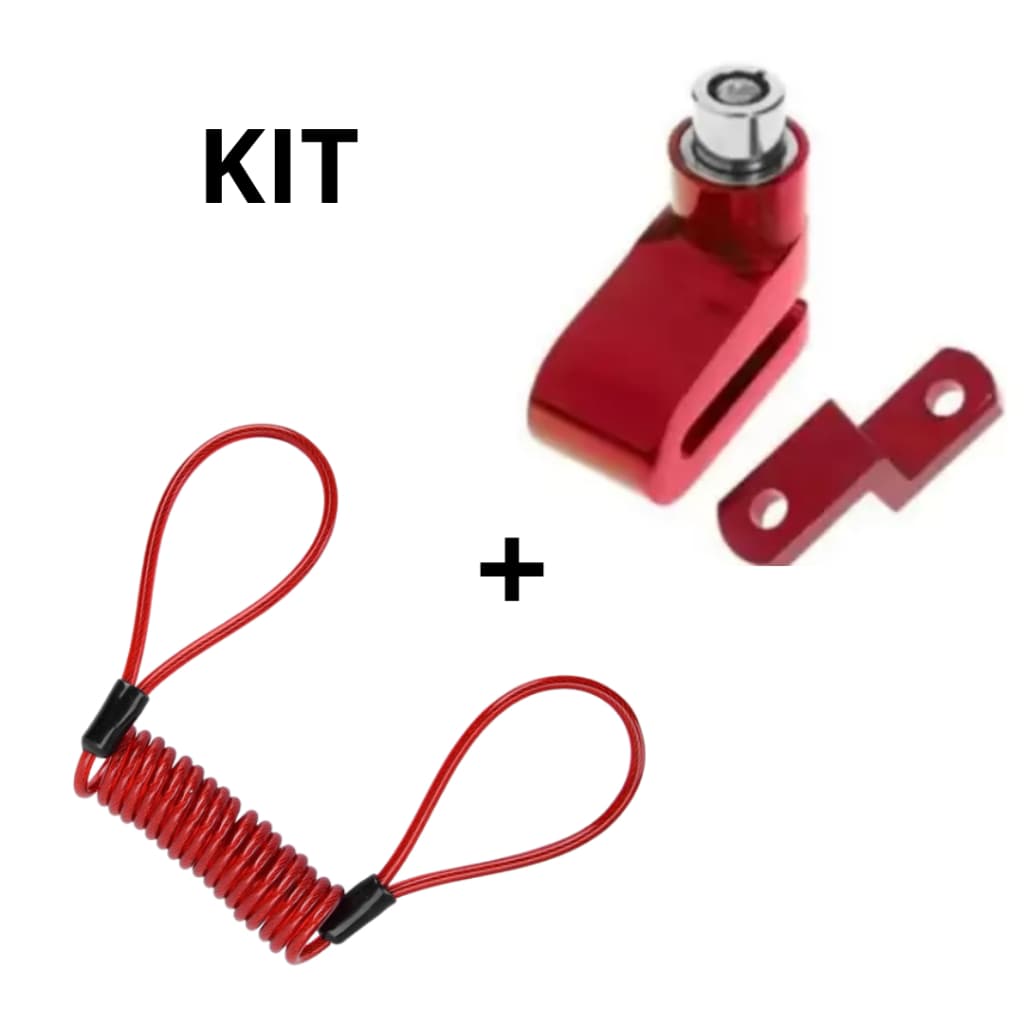 Trava Disco Freio Anti Furto Moto Universal Segurança + Cabo Aviso E Lembrete De Trava De Disco De Freio Para Motos