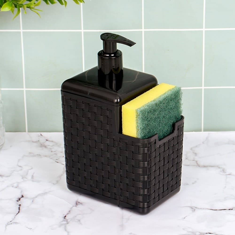 Porta Detergente Dispenser Com Suporte Para Bucha Bico Dosador