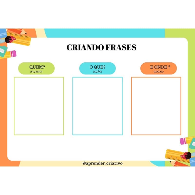 Criando frases-TEA-PEDAGÓGICO-alfabetização infantil