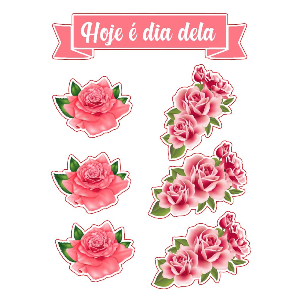 topo de bolo rosas