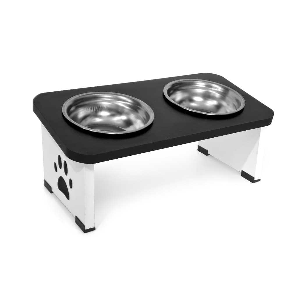Comedouro Bebedouro Pet  Elevado e inclinado Pet 100% MDF -Tigelas Inox 450ml