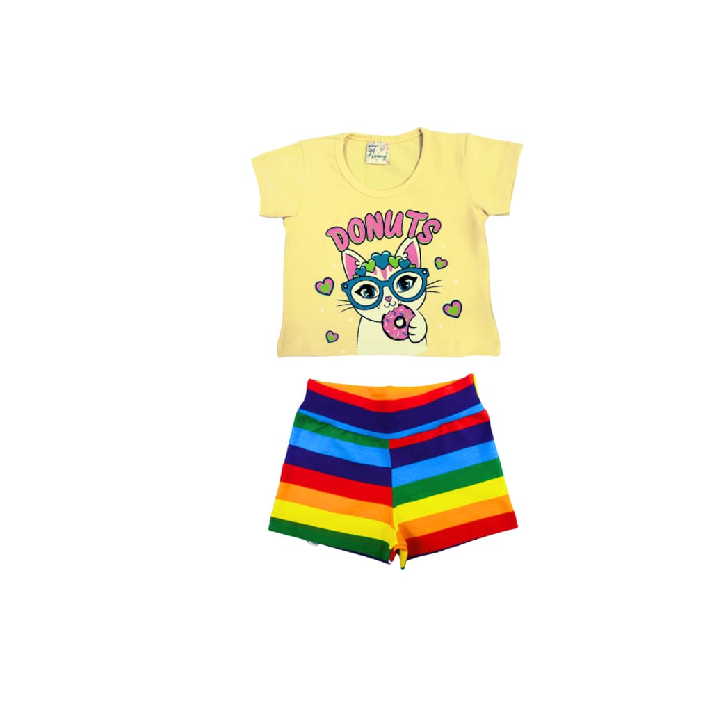 Conjunto Infantil Verão Blusa e Shorts 4 ao 8