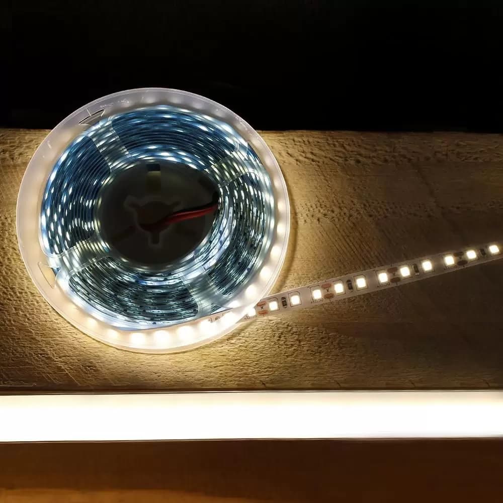 Fita Led 3528 Para perfil de Led Rolo 5 metros com 600 Led 48w Branco Quente Ip20 3500k